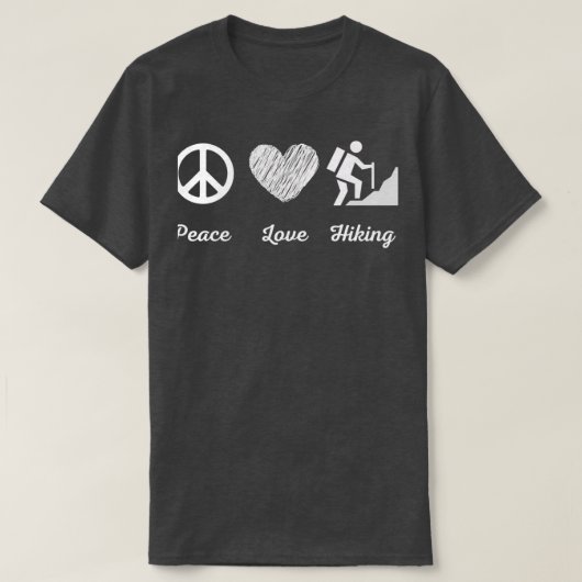 Liebe Frieden Wandern HIking T-Shirt (Design vorne)