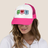 Liebe Frieden Wein Rosa Weinkultur und Erde Truckerkappe (Beispiel)