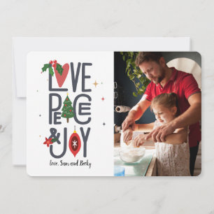 Liebe-Friedens-u. Freude-Foto-Feiertags-Karte Einladung