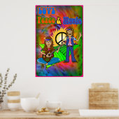 Liebe-, Friedens- und Musikposter Poster (Küche)