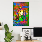 Liebe-, Friedens- und Musikposter Poster (Heimbüro)
