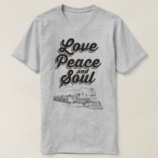 Liebe-Friedens-und Soul-Musik-Disco-Pop-Slogan-T - T-Shirt