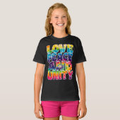 LIEBE FRIEDENSEINHEIT. T-Shirt (Vorne ganz)