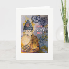 Liebe-Friedensfreude-Buddhawatercolor-Gruß-Karte Feiertagskarte