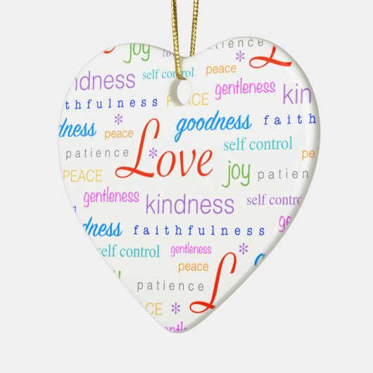 Liebe FRIEDENSfreude-Frucht des Geistes bunt Keramikornament (Links)