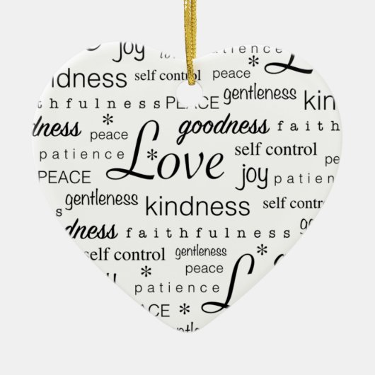 Liebe FRIEDENSfreude-Frucht des Geistes Keramikornament (Vorne)