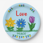 Liebe Friedensgarten Blume Weiß Pappteller (Vorderseite)
