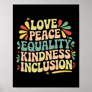 Liebe Friedensgleichheit Freundlichkeit Inklusion Poster