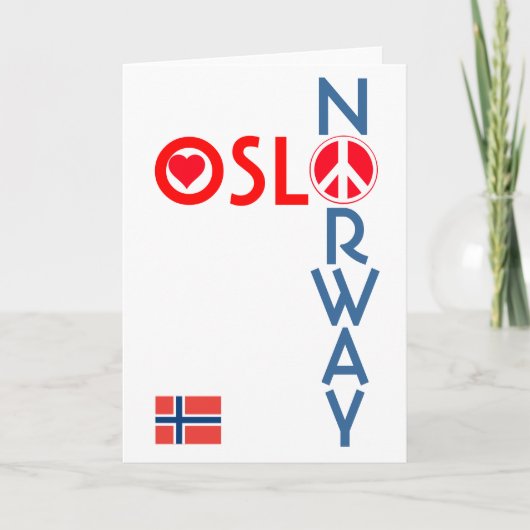 Liebe-Friedensgruß-Karte 1 Oslos Norwegen Karte (Vorderseite)