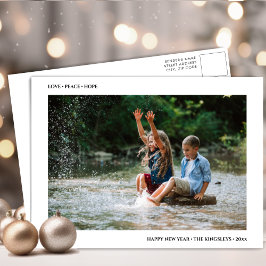 Liebe-Friedenshoch| Minimalistisches Foto zum neue Feiertagspostkarte