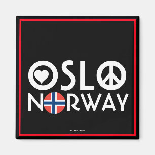 Liebe-Friedensmagnet 4 Oslos Norwegen Magnet