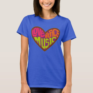 Liebe Friedensmusik Hippie Heart Krawatte gefärbte T-Shirt