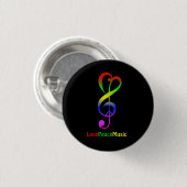 Liebe Friedensmusik Hippie-Treble-Klammer Button (Vorne & Hinten)