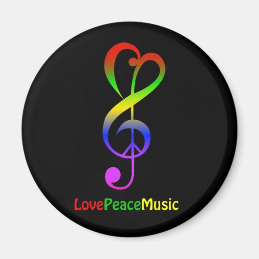 Liebe Friedensmusik Hippie-Treble-Klammer Magnet (Vorne)