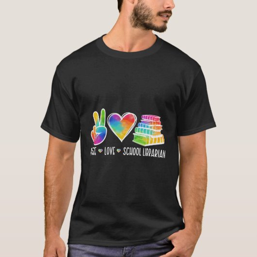 Liebe Friedensschule Bibliothekar T-Shirt (Vorderseite)