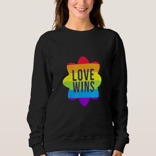 Liebe Friedenszeichen mit Regenbogenfarben Lgbt Le Sweatshirt (Vorderseite)