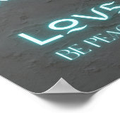 Liebe friedlicher Neonzitat Poster (Ecke)