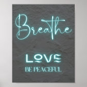 Liebe friedlicher Neonzitat Poster (Vorne)