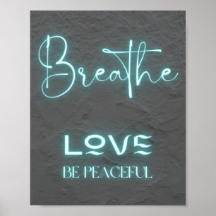Liebe friedlicher Neonzitat Poster