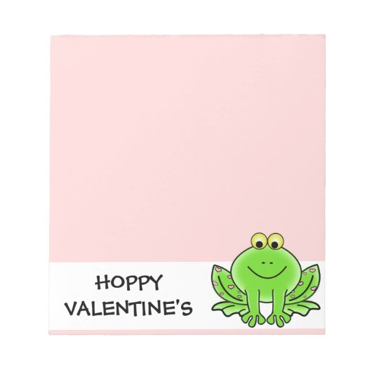 Liebe Frog Funny Gruß: Hoppy Valentinstag Notizblock (Vorderseite)
