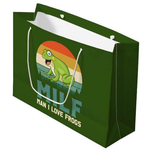 Liebe Frogs Gift Bags Große Geschenktüte (Vorderseite Schrägansicht)
