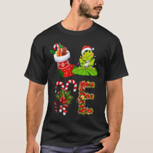 Liebe Frohe Weihnachtslicht Led Weihnachtsmannmütz T-Shirt