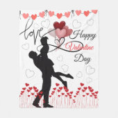 Liebe – Frohen Valentinstag Fleecedecke (Vorderseite)