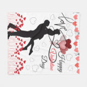 Liebe – Frohen Valentinstag Fleecedecke (Vorderseite (Horizontal))