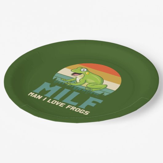 Liebe Frösche Papier Teller (Schrägansicht)