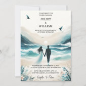 Liebe Frühjahr Sommer Ocean Beach Hochzeit in Urla Einladung (Vorderseite)