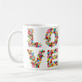 LIEBE Frühlings-Blumenromantische Kaffeetasse (Links)