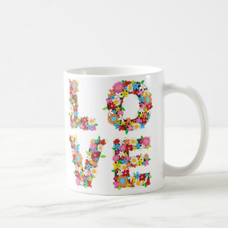 LIEBE Frühlings-Blumenromantische Kaffeetasse