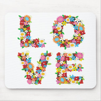 LIEBE Frühlingsblumen Mousepad