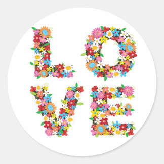 LIEBE Frühlingsblumen Sticker