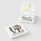 LIEBE Fullerton Kalifornien Steinuntersetzer (Seitenansicht)