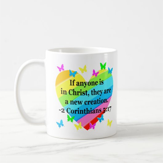 LIEBE FÜLLTE 2 CORINTHIANS 5:17 VERSE KAFFEETASSE (Links)