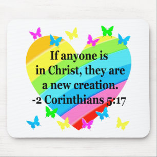 LIEBE FÜLLTE 2 CORINTHIANS 5:17 VERSE MOUSEPAD