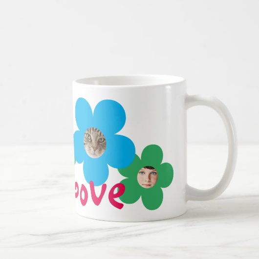 Liebe | FUN BLUME FACES | Vollständig anpassbar Kaffeetasse (Rechts)