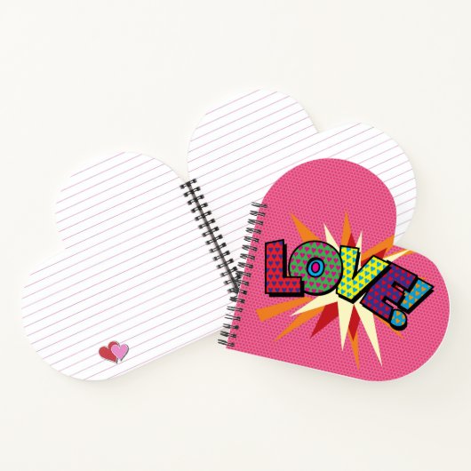 LIEBE Fun Retro Comic Book Notizblock (Innenseite)