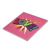 LIEBE Fun Retro Comic Pop Fliese (Seite)