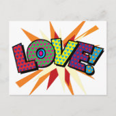 LIEBE Fun Retro Comic Pop Kunst, Dichtung und Musi Postkarte (Vorderseite)