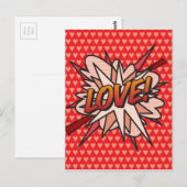 LIEBE Fun Retro Comic Pop Kunst, Dichtung und Musi Postkarte (Vorne/Hinten)