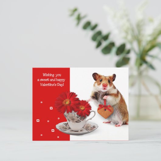 Liebe. Fun Valentinstag Postkarte (Stehend Vorderseite)