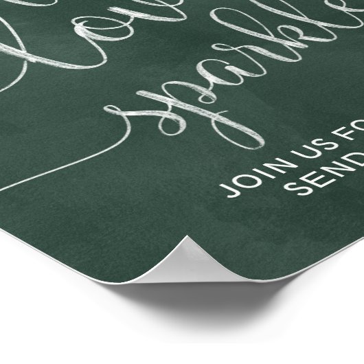 Liebe-Funkeln absenden Chalkboard Hochzeitszeichen Poster (Ecke)
