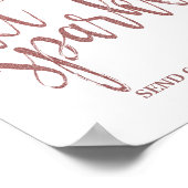 Liebe funkeln Rose Gold Glitzer Hochzeitszeichen g Poster (Ecke)