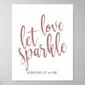 Liebe funkeln Rose Gold Glitzer Hochzeitszeichen g Poster (Vorne)