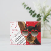Liebe. Funny Dog Valentine's Day Feiertagspostkarte (Stehend Vorderseite)