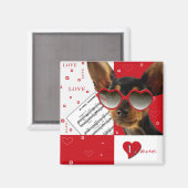 Liebe. Funny Dog Valentine's Day Gift Magnet (Vorderseite/Rückseite)