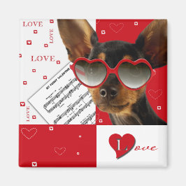 Liebe. Funny Dog Valentine's Day Gift Magnet