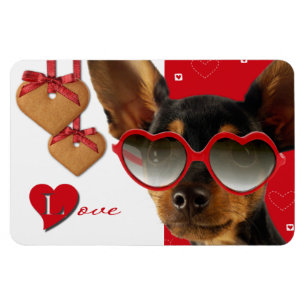 Liebe. Funny Dog Valentine's Day Gift Magnet